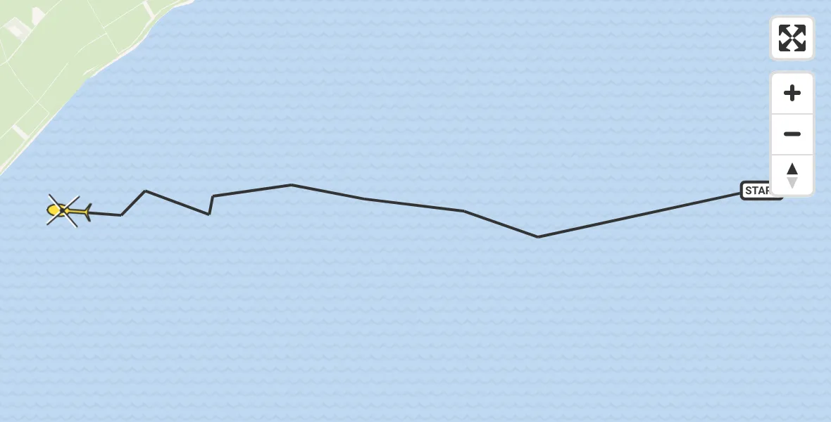 Routekaart van de vlucht: Ambulancehelikopter naar Oosterend