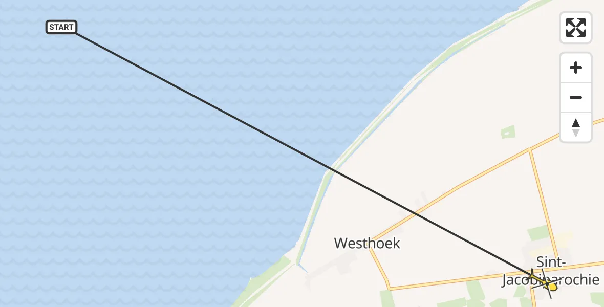Routekaart van de vlucht: Ambulancehelikopter naar St.-Jacobiparochie
