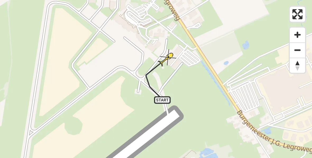 Routekaart van de vlucht: Lifeliner 4 naar Groningen Airport Eelde