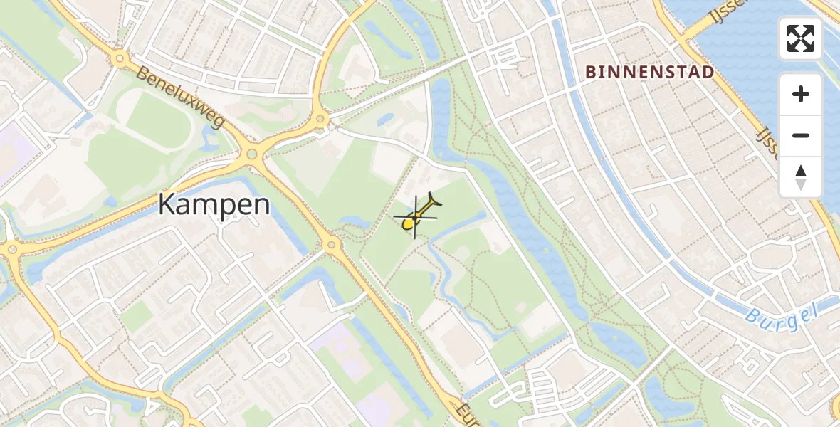 Routekaart van de vlucht: Lifeliner 1 naar Kampen