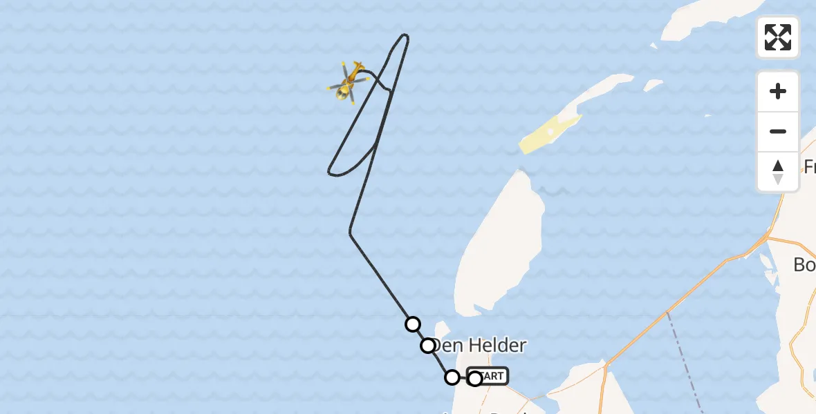Vluchtroute  Vliegveld De Kooy - , 23 januari 2024, 13:03