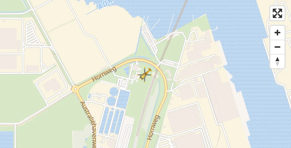 Vluchtroute Traumahelikopter Amsterdam Heliport - Amsterdam Heliport, 23 januari 2024, 13:33