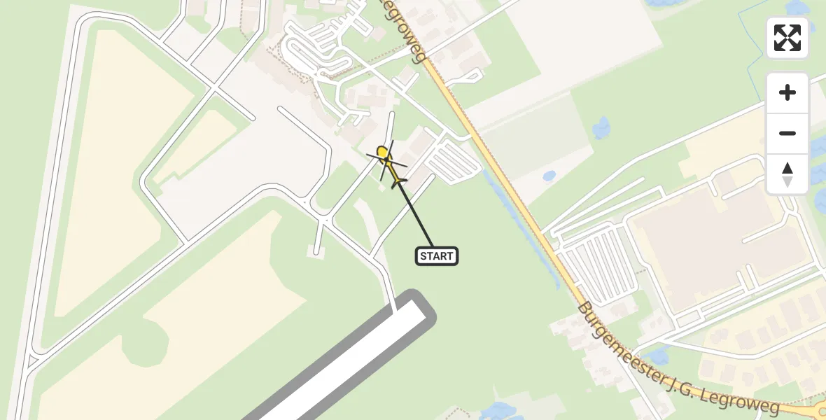 Routekaart van de vlucht: Lifeliner 4 naar Groningen Airport Eelde