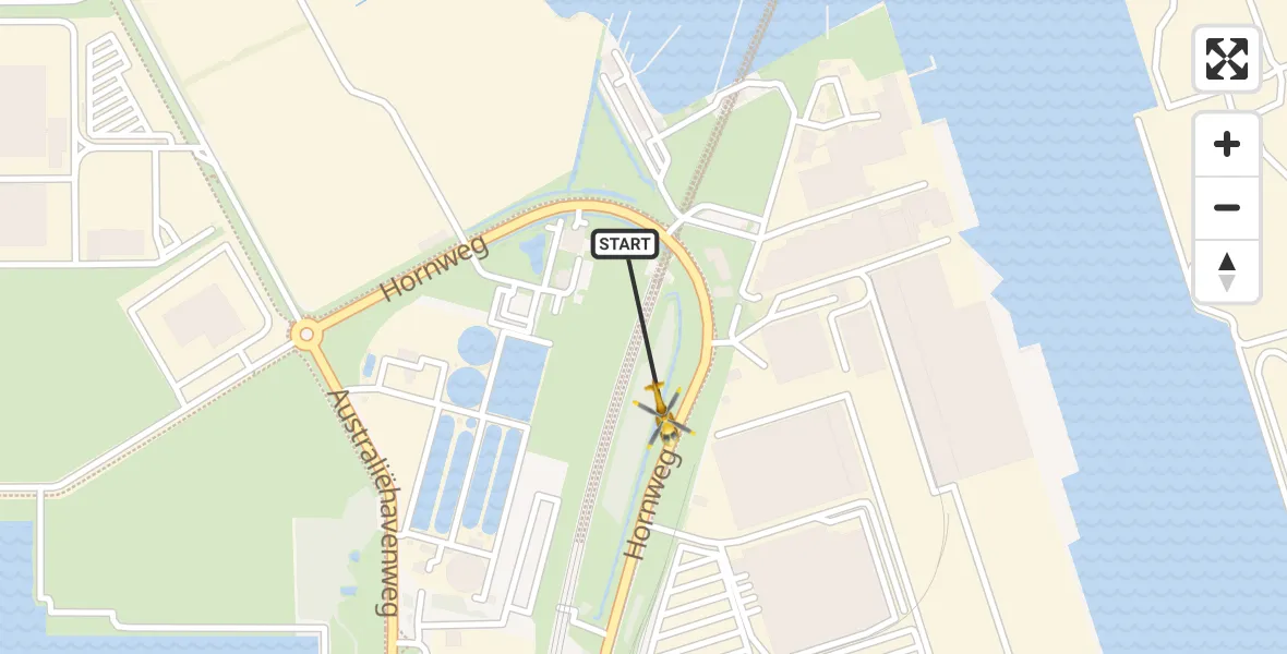 Vluchtroute Traumahelikopter Amsterdam Heliport - Amsterdam Heliport, 23 januari 2024, 13:48