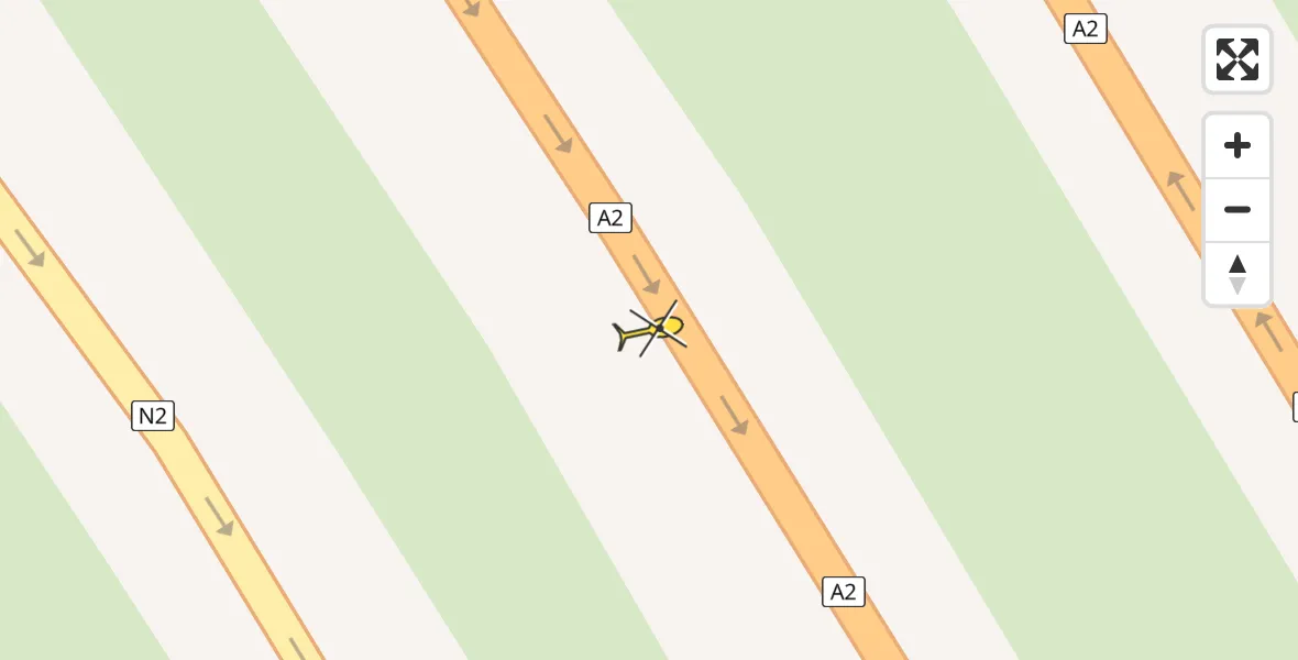 Routekaart van de vlucht: Politiehelikopter naar Eindhoven