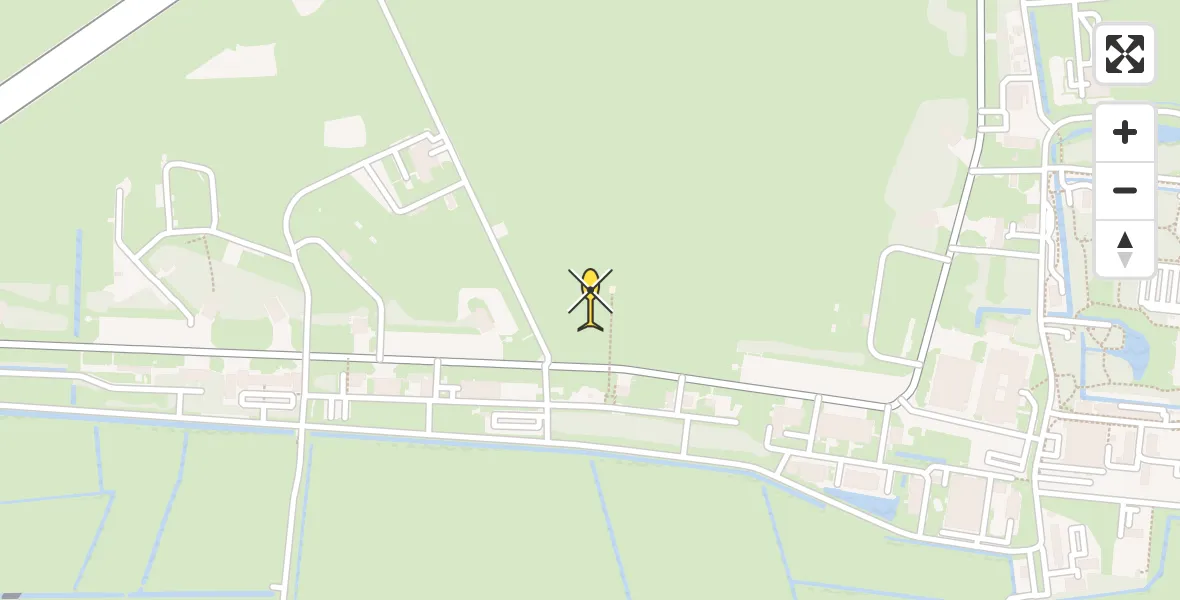 Vluchtroute Ambulancehelikopter van Vliegbasis Leeuwarden naar Vliegbasis Leeuwarden