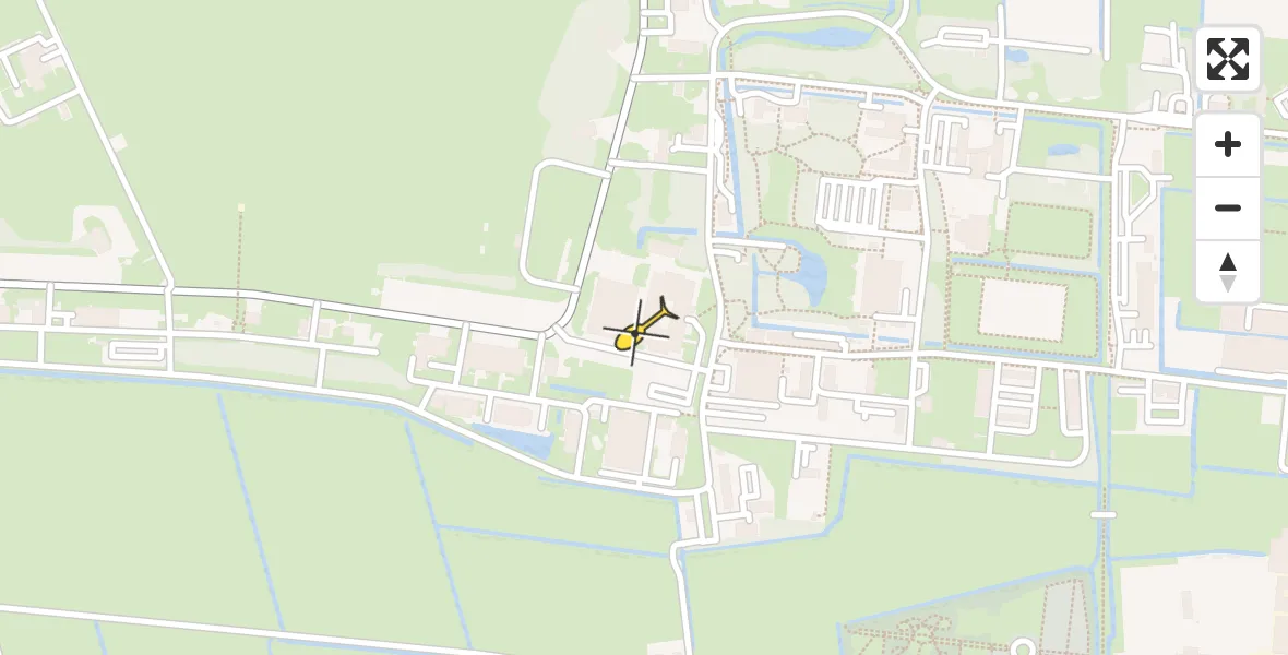 Vluchtroute Ambulancehelikopter van Vliegbasis Leeuwarden naar Vliegbasis Leeuwarden