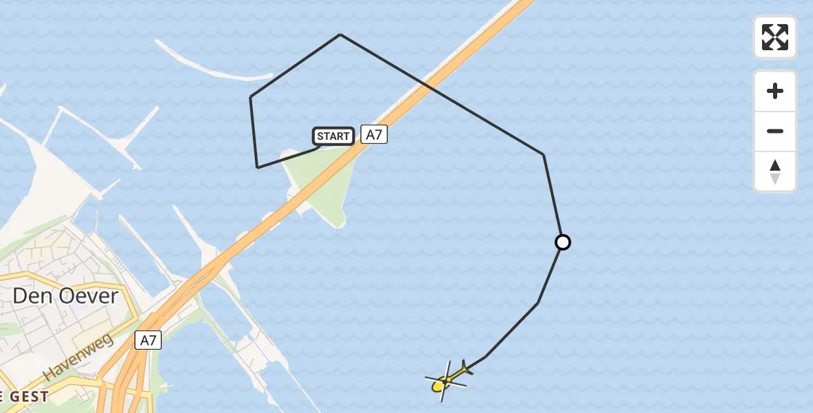 Routekaart van de vlucht: NCG06 naar Wieringerwerf