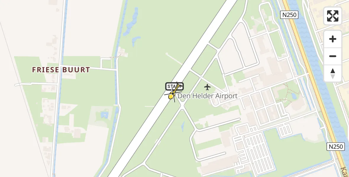 Vluchtroute  van Vliegveld De Kooy naar Vliegveld De Kooy