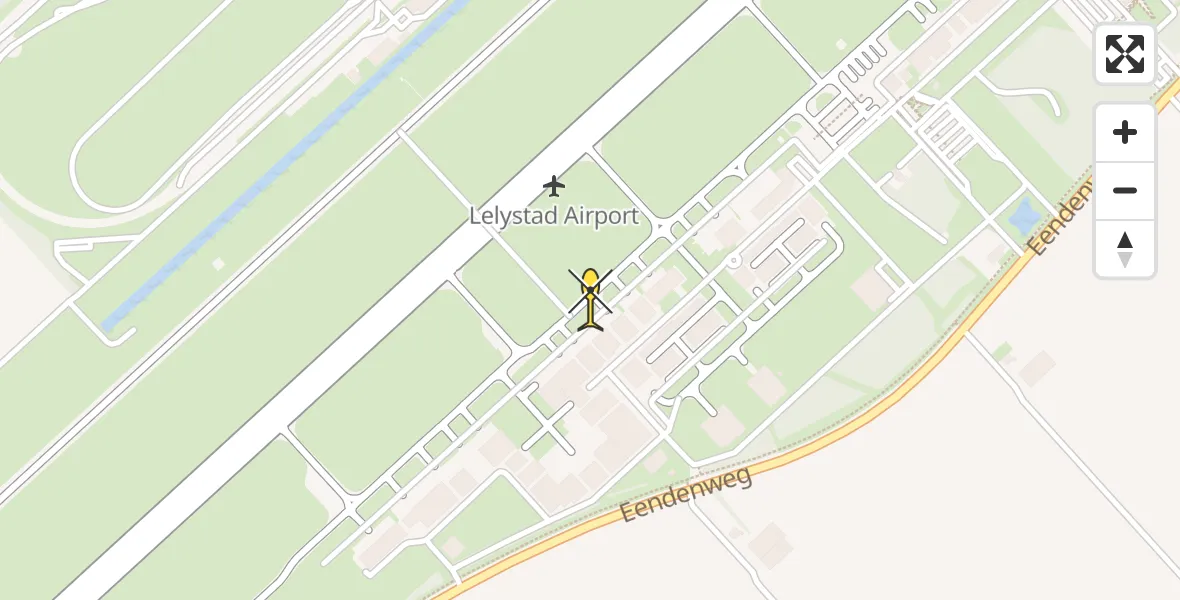 Routekaart van de vlucht: Traumahelikopter naar Lelystad Airport
