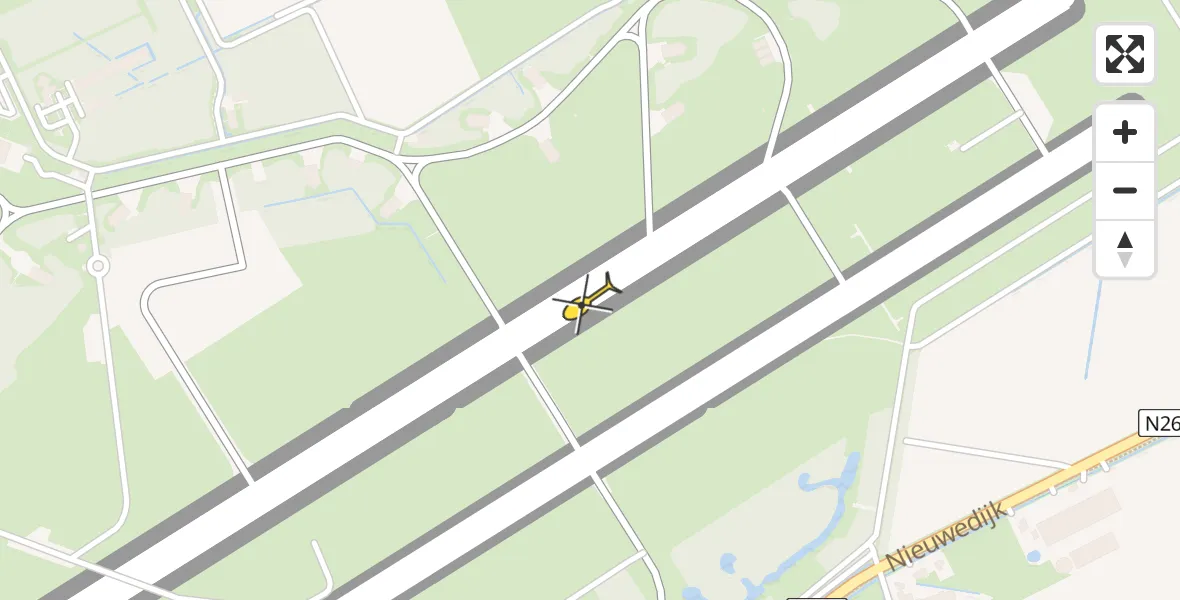 Routekaart van de vlucht: Traumahelikopter naar Volkel