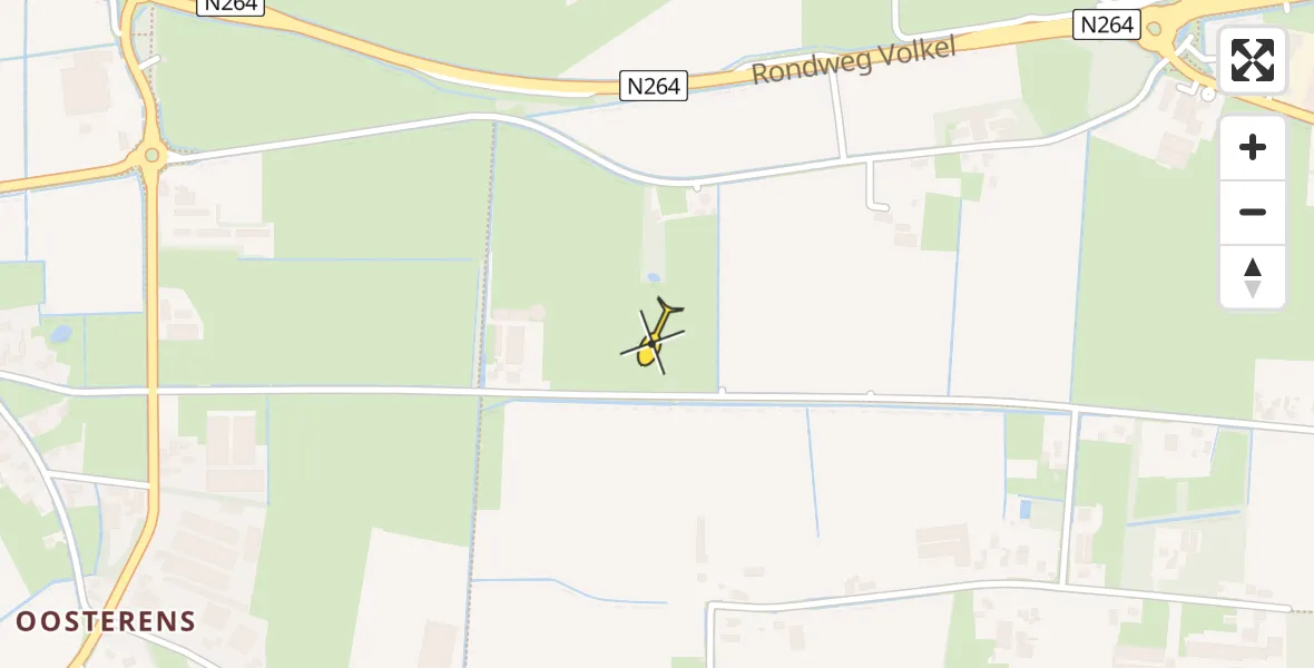 Routekaart van de vlucht: Traumahelikopter naar Volkel