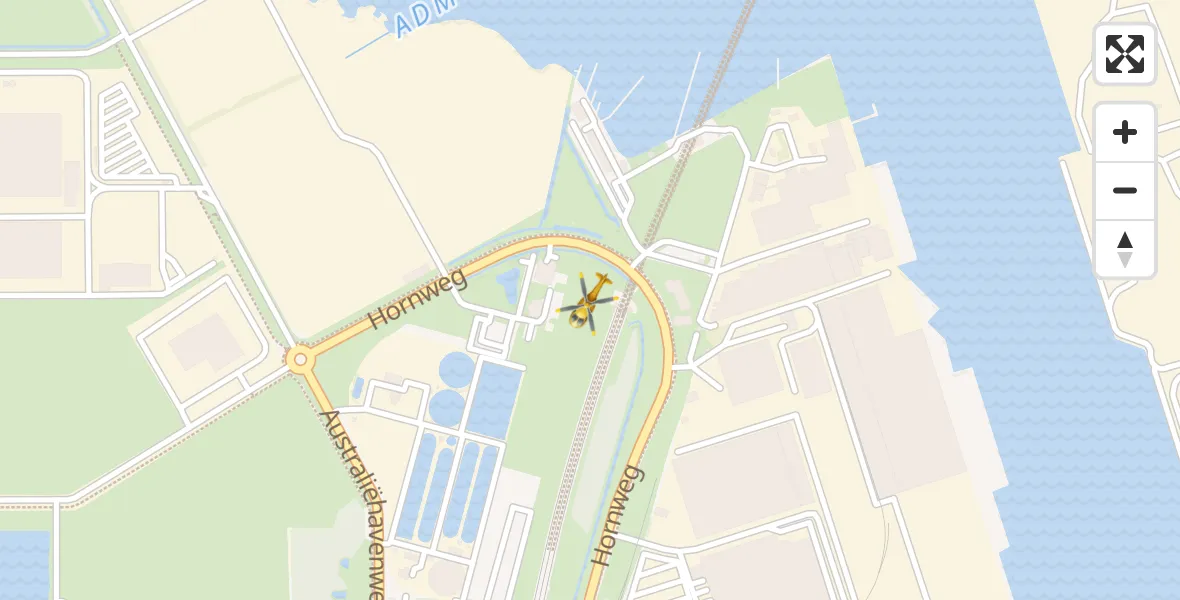 Vluchtroute Traumahelikopter Amsterdam Heliport - Amsterdam Heliport, 24 januari 2024, 12:12
