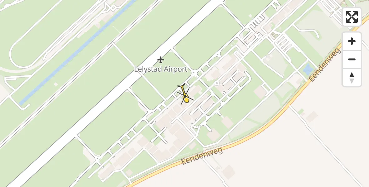 Routekaart van de vlucht: Traumahelikopter naar Lelystad Airport