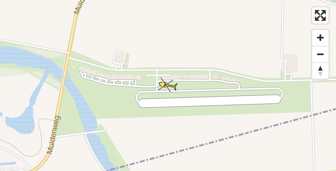 Vluchtroute Politiehelikopter van Vliegveld Midden-Zeeland naar Vliegveld Midden-Zeeland