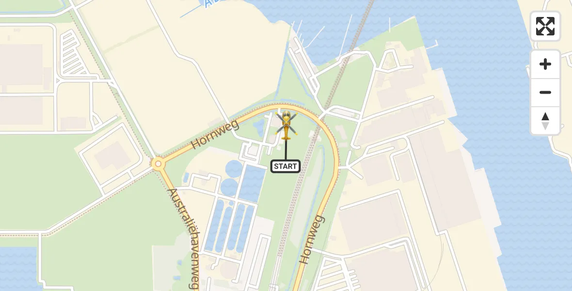 Vluchtroute Traumahelikopter Amsterdam Heliport - Amsterdam Heliport, 25 januari 2024, 00:28