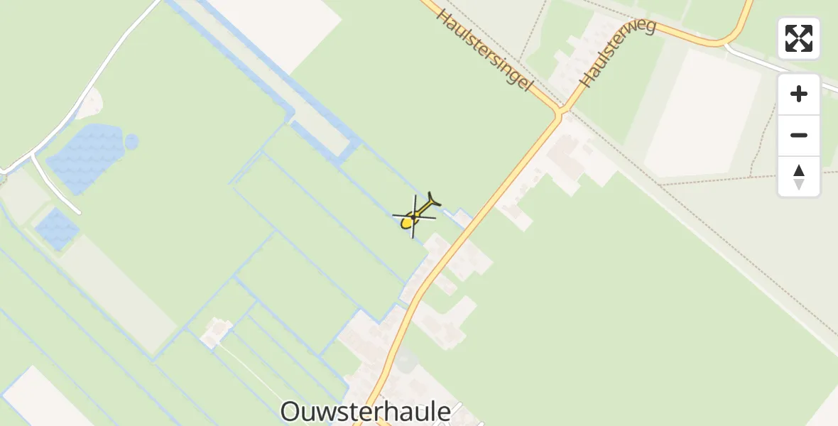 Routekaart van de vlucht: Traumahelikopter naar Ouwsterhaule