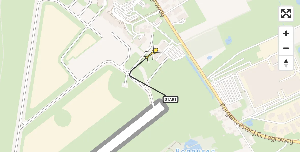 Routekaart van de vlucht: Lifeliner 4 naar Groningen Airport Eelde