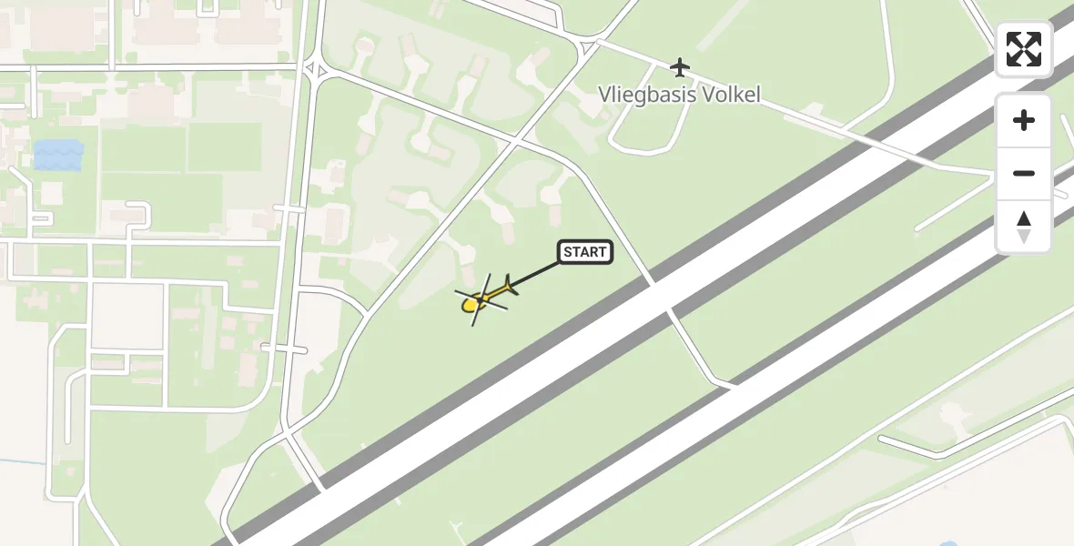 Routekaart van de vlucht: Lifeliner 3 naar Vliegbasis Volkel