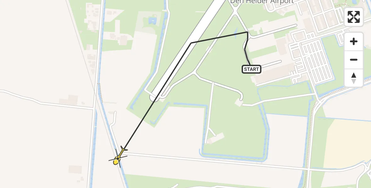 Vluchtroute  van Vliegveld De Kooy naar Vliegveld De Kooy