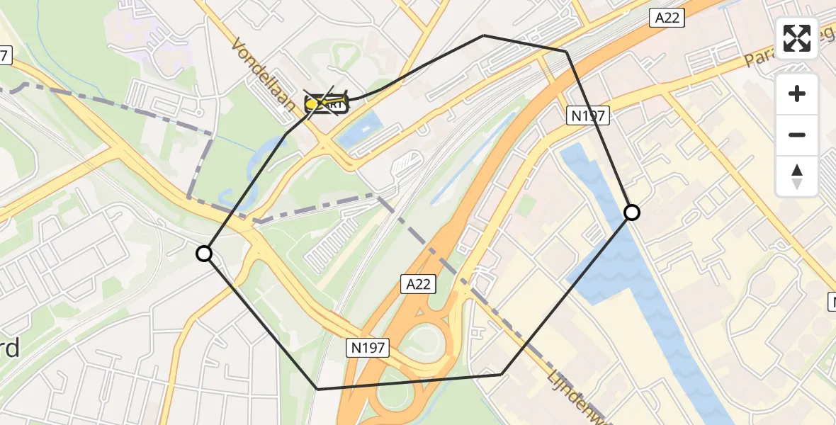 Routekaart van de vlucht: Kustwachthelikopter naar Beverwijk