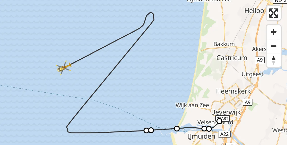 Vluchtroute  Beverwijk - , 25 januari 2024, 09:40