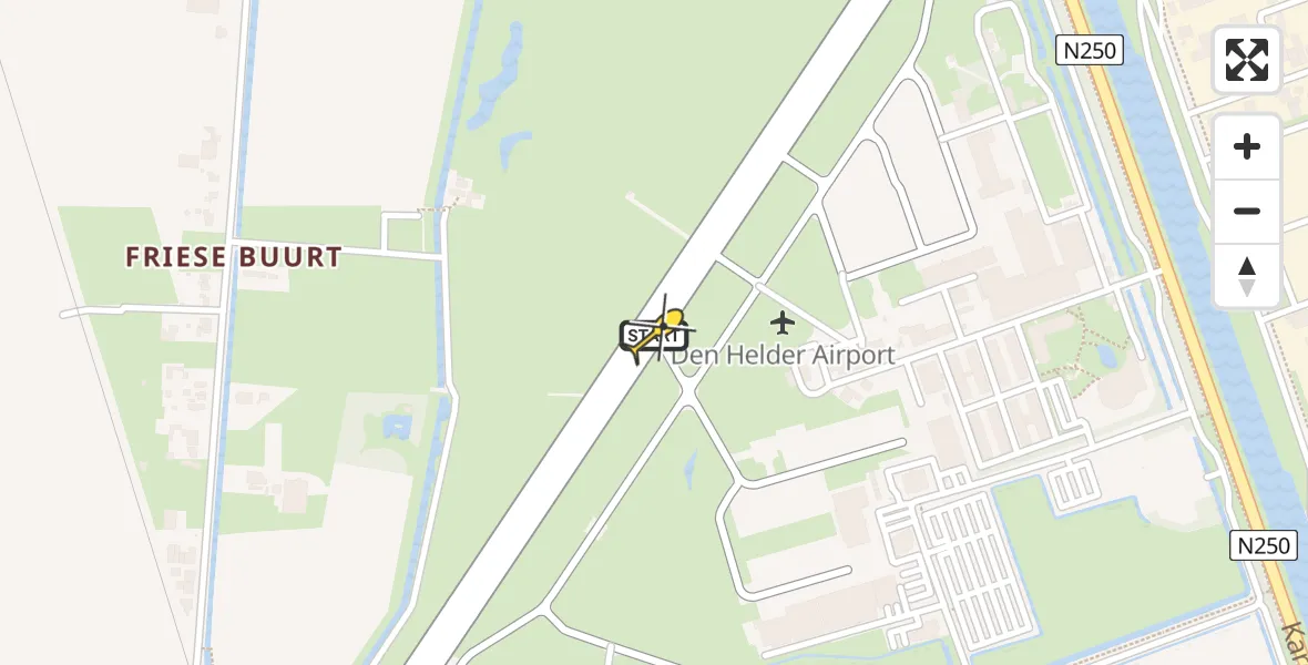 Vluchtroute  van Vliegveld De Kooy naar Vliegveld De Kooy