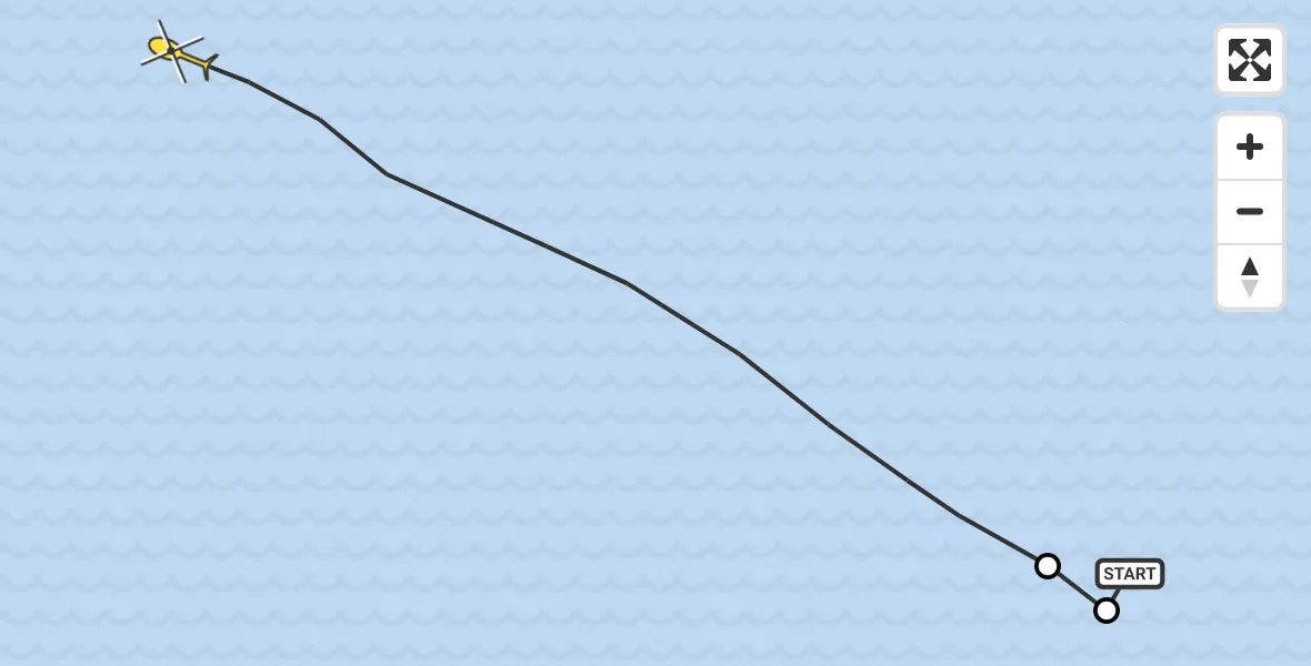 Routekaart van de vlucht: Ambulanceheli naar Oosterend