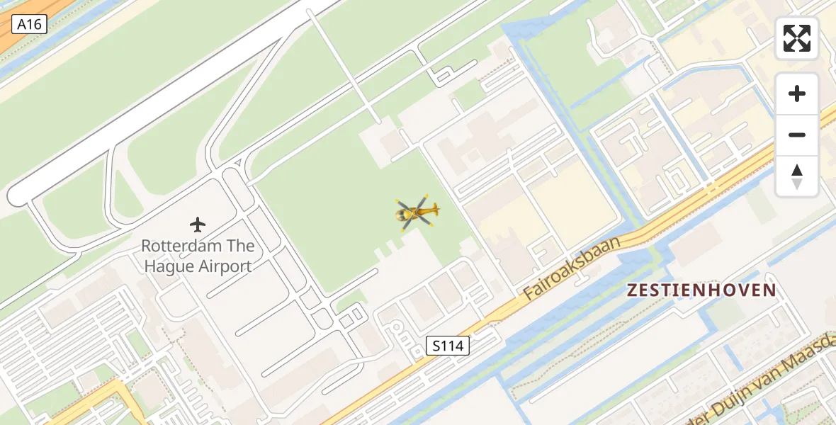 Vluchtroute Traumahelikopter Rotterdam The Hague Airport - Rotterdam The Hague Airport, 25 januari 2024, 11:32