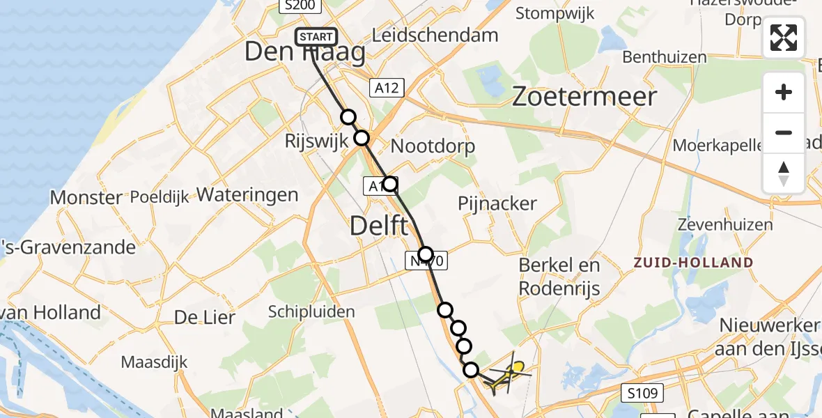 Routekaart van de vlucht: Lifeliner 2 naar Rotterdam The Hague Airport