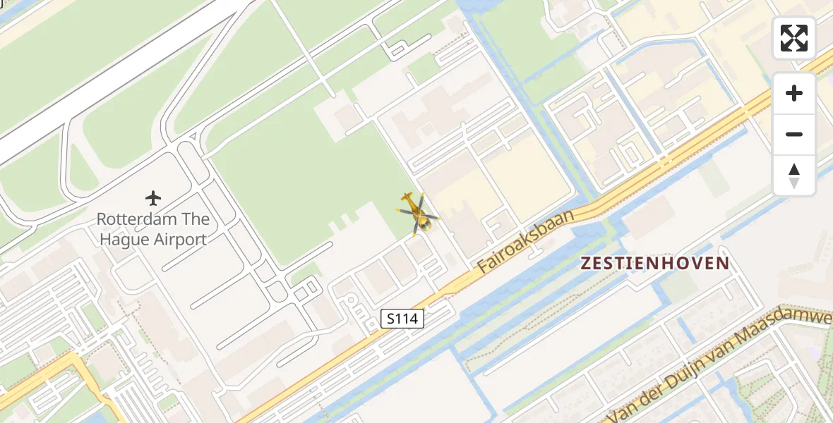 Vluchtroute Traumahelikopter Rotterdam The Hague Airport - Rotterdam The Hague Airport, 26 januari 2024, 10:34