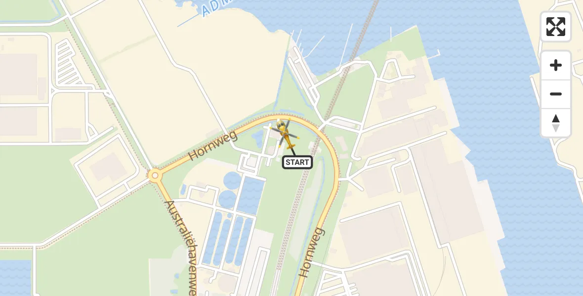 Vluchtroute Traumahelikopter Amsterdam Heliport - Amsterdam Heliport, 26 januari 2024, 10:54