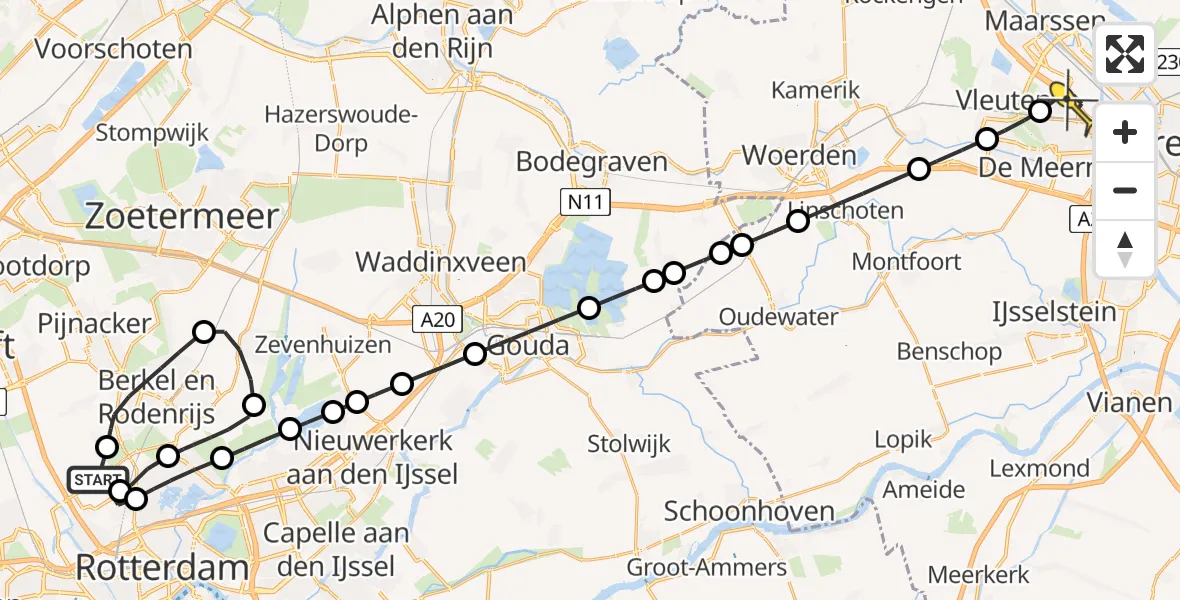 Routekaart van de vlucht: Lifeliner 2 naar Utrecht