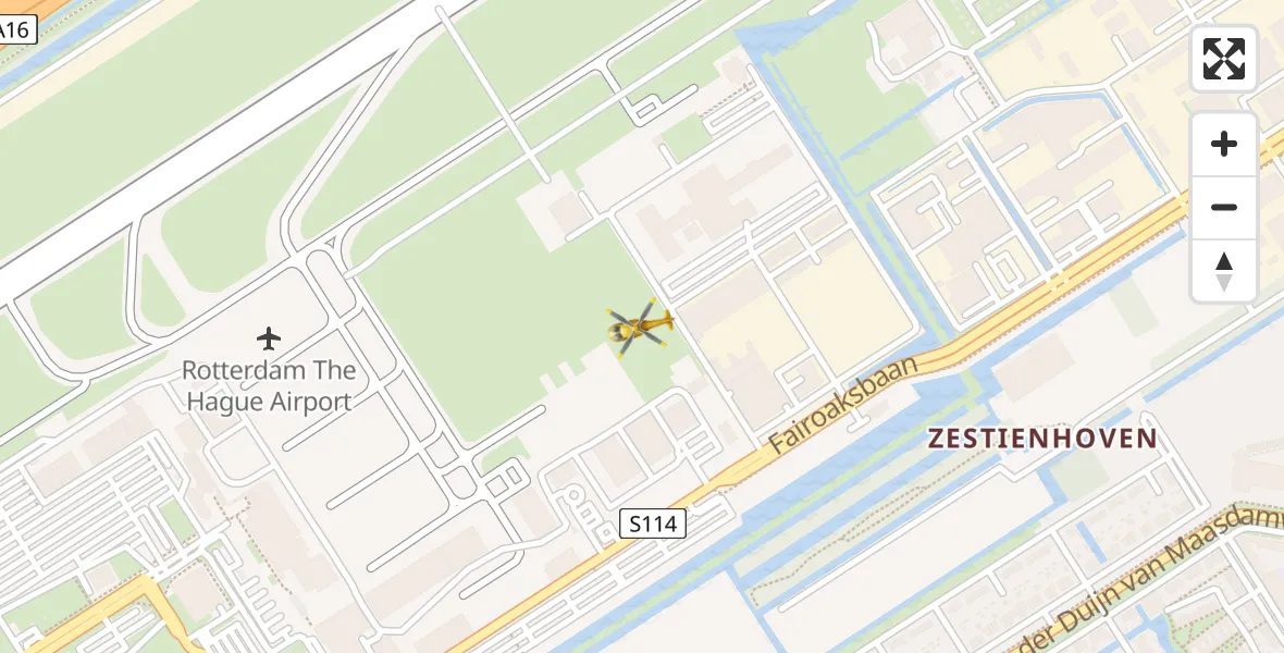 Vluchtroute Traumahelikopter Rotterdam The Hague Airport - Rotterdam The Hague Airport, 26 januari 2024, 14:28