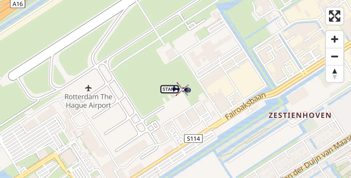 Vluchtroute Politiehelikopter Rotterdam The Hague Airport - Rotterdam The Hague Airport, 26 januari 2024, 15:05