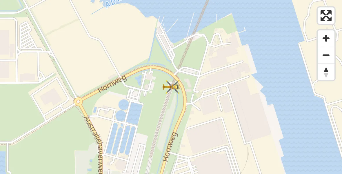 Routekaart van de vlucht: Traumahelikopter naar Amsterdam Heliport