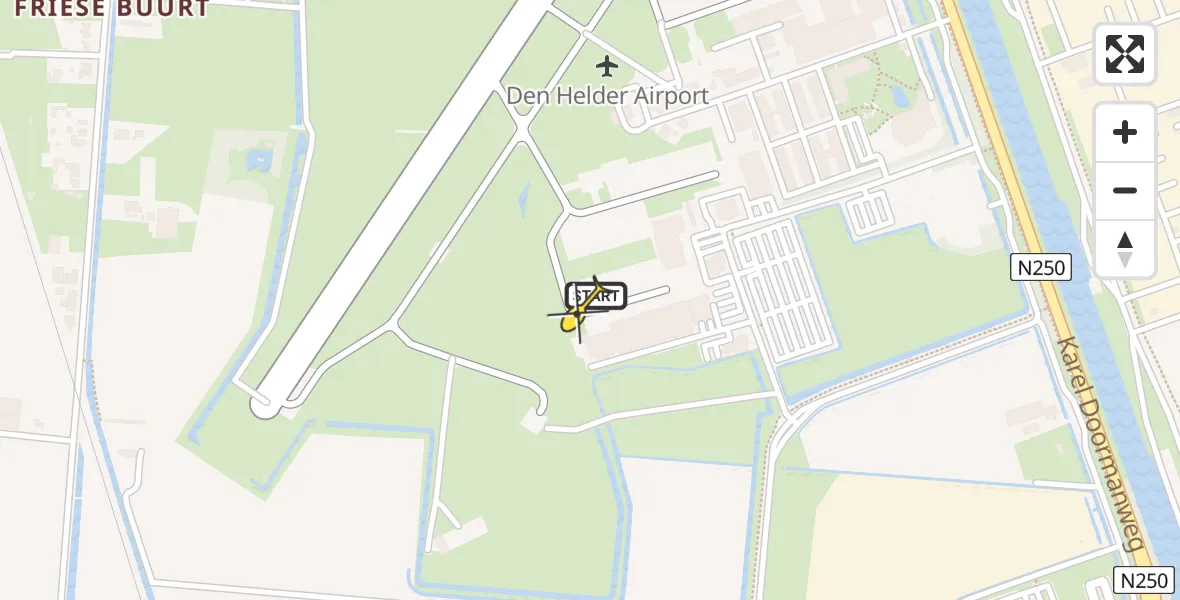 Vluchtroute  van Vliegveld De Kooy naar Vliegveld De Kooy