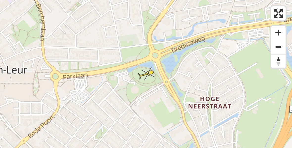 Routekaart van de vlucht: Traumahelikopter naar Etten-Leur