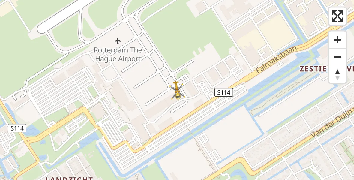 Vluchtroute Traumahelikopter Rotterdam The Hague Airport - Rotterdam The Hague Airport, 26 januari 2024, 18:50