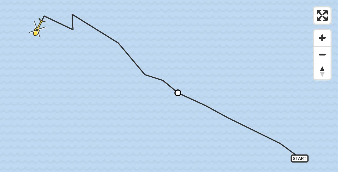 Routekaart van de vlucht: Ambulanceheli naar Oosterend