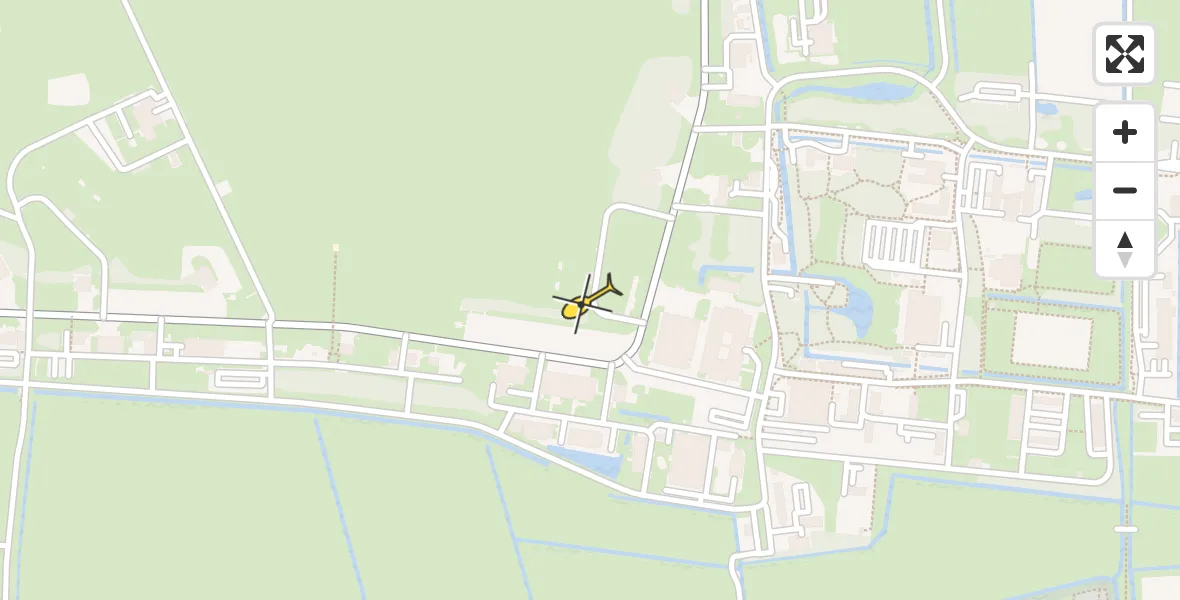 Vluchtroute Ambulancehelikopter van Vliegbasis Leeuwarden naar Vliegbasis Leeuwarden