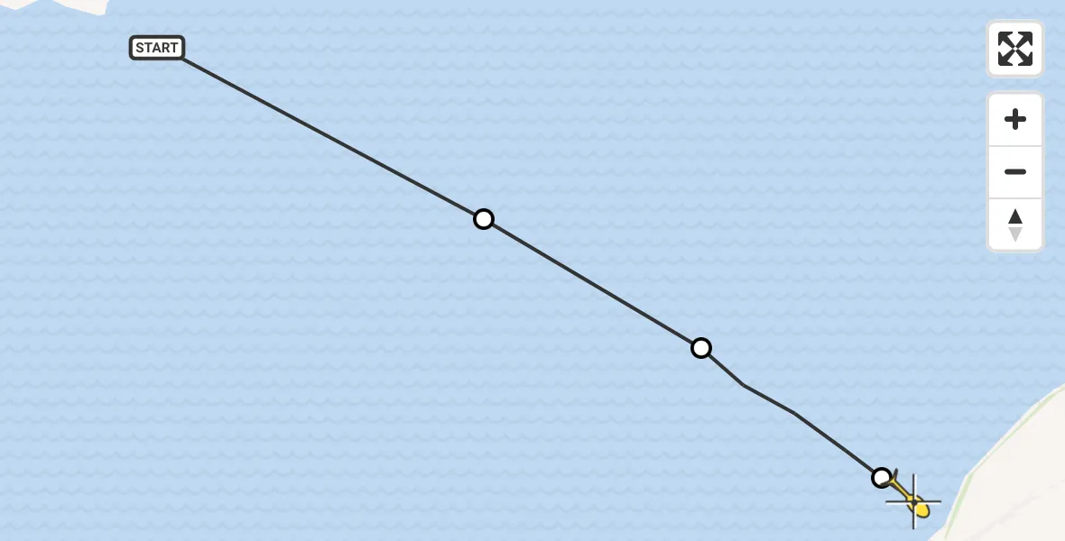 Routekaart van de vlucht: Ambulanceheli naar Oosterend
