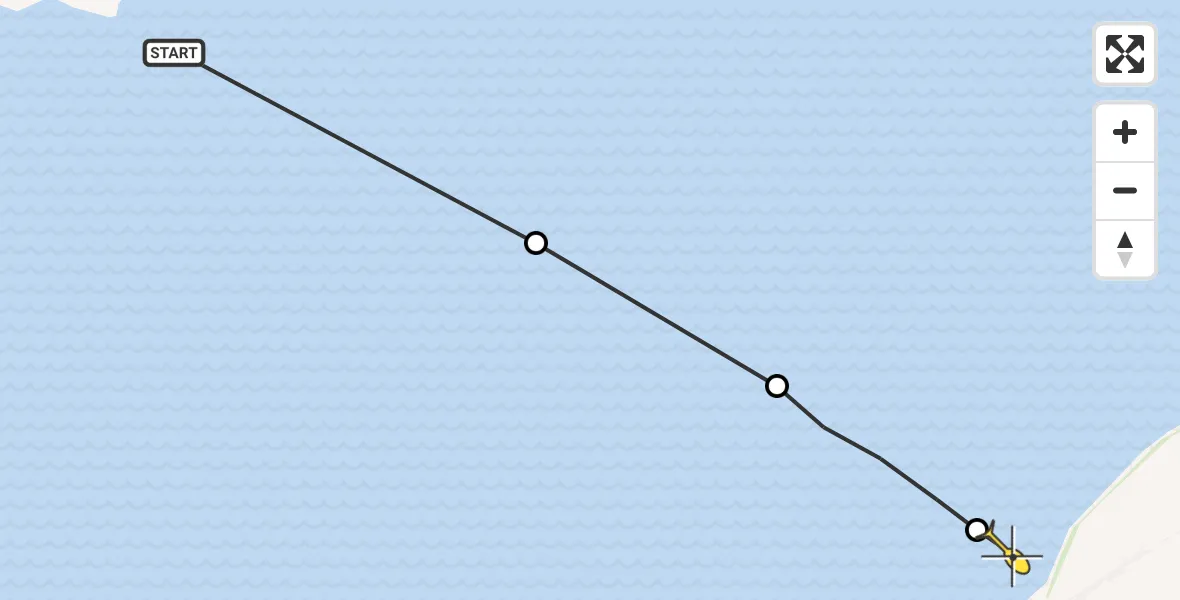 Routekaart van de vlucht: Ambulancehelikopter naar Oosterend