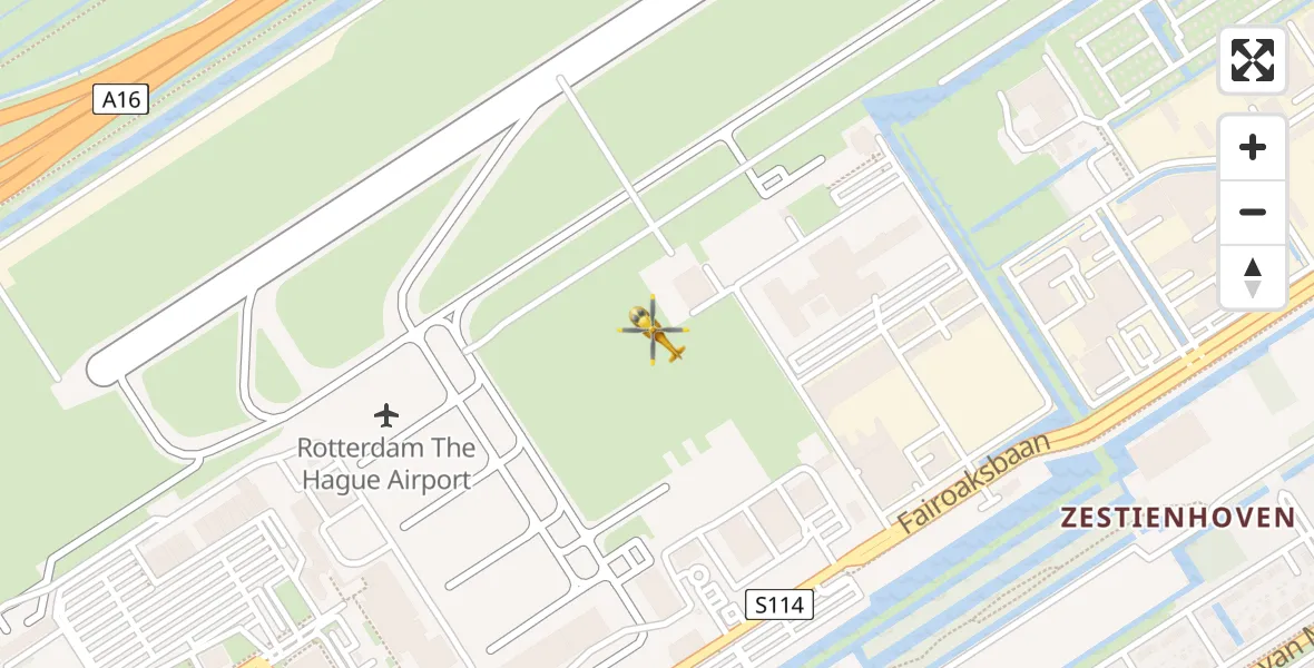 Vluchtroute Traumahelikopter Rotterdam The Hague Airport - Rotterdam The Hague Airport, 27 januari 2024, 05:39