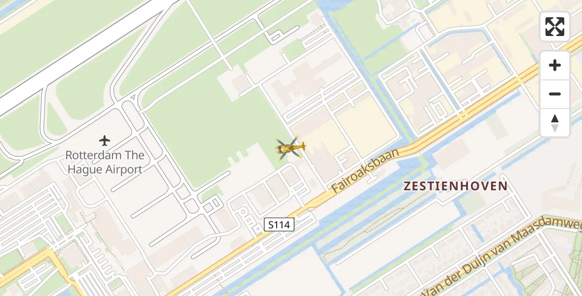Vluchtroute Traumahelikopter Rotterdam The Hague Airport - Rotterdam The Hague Airport, 27 januari 2024, 05:42