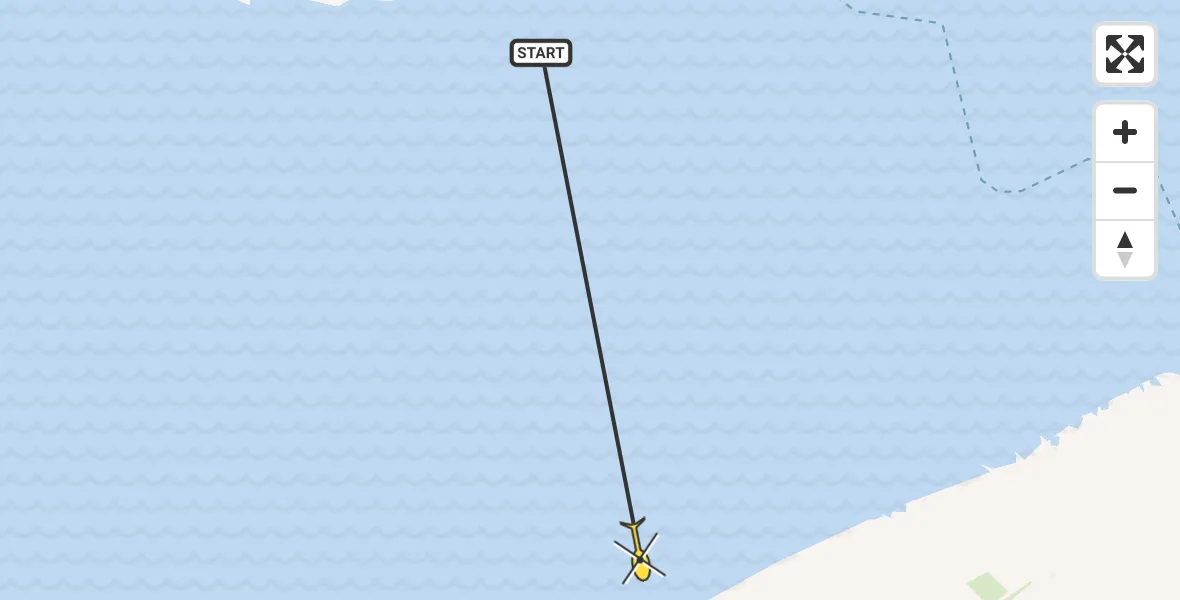 Routekaart van de vlucht: Ambulancehelikopter naar Marrum