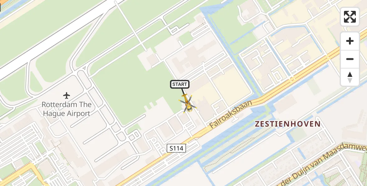 Vluchtroute Traumahelikopter Rotterdam The Hague Airport - Rotterdam The Hague Airport, 27 januari 2024, 09:34