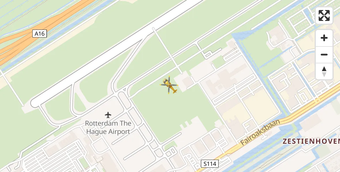 Vluchtroute Traumahelikopter Rotterdam The Hague Airport - Rotterdam The Hague Airport, 27 januari 2024, 09:54
