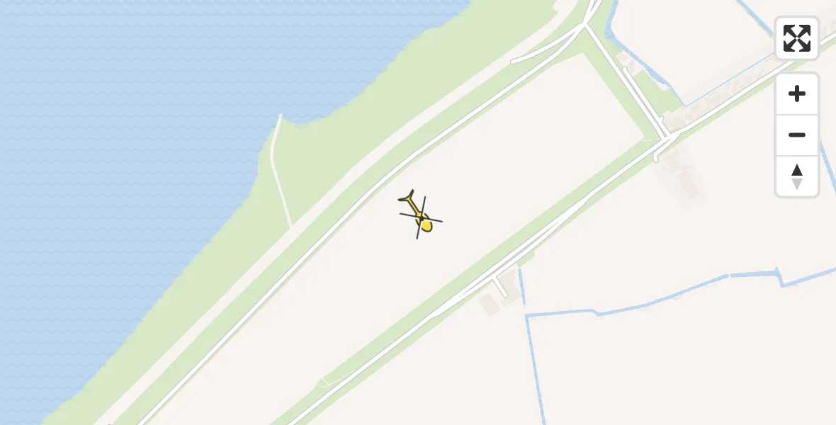 Routekaart van de vlucht: Ambulancehelikopter naar Westhoek