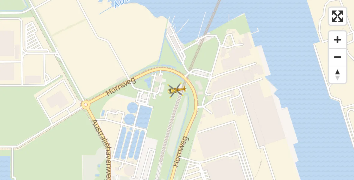 Vluchtroute Traumahelikopter van Amsterdam Heliport naar Amsterdam Heliport